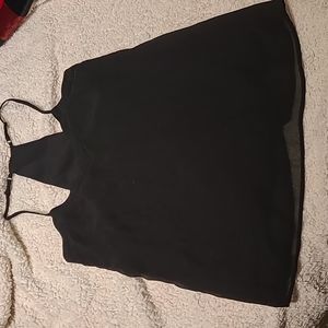 Adjustable strap racer back sheer tank top
